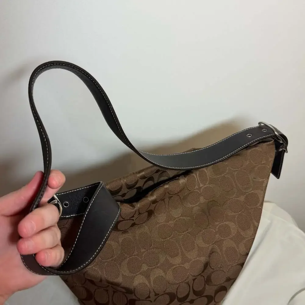 Coach Signature Canvas Hobo Bag in Brown/Tan